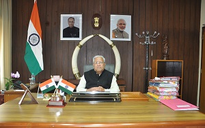 The Governor of Arunachal Pradesh Shri PB Acharya in the Governor Office at Raj Bhavan, Itanagar on 29th January 2017.